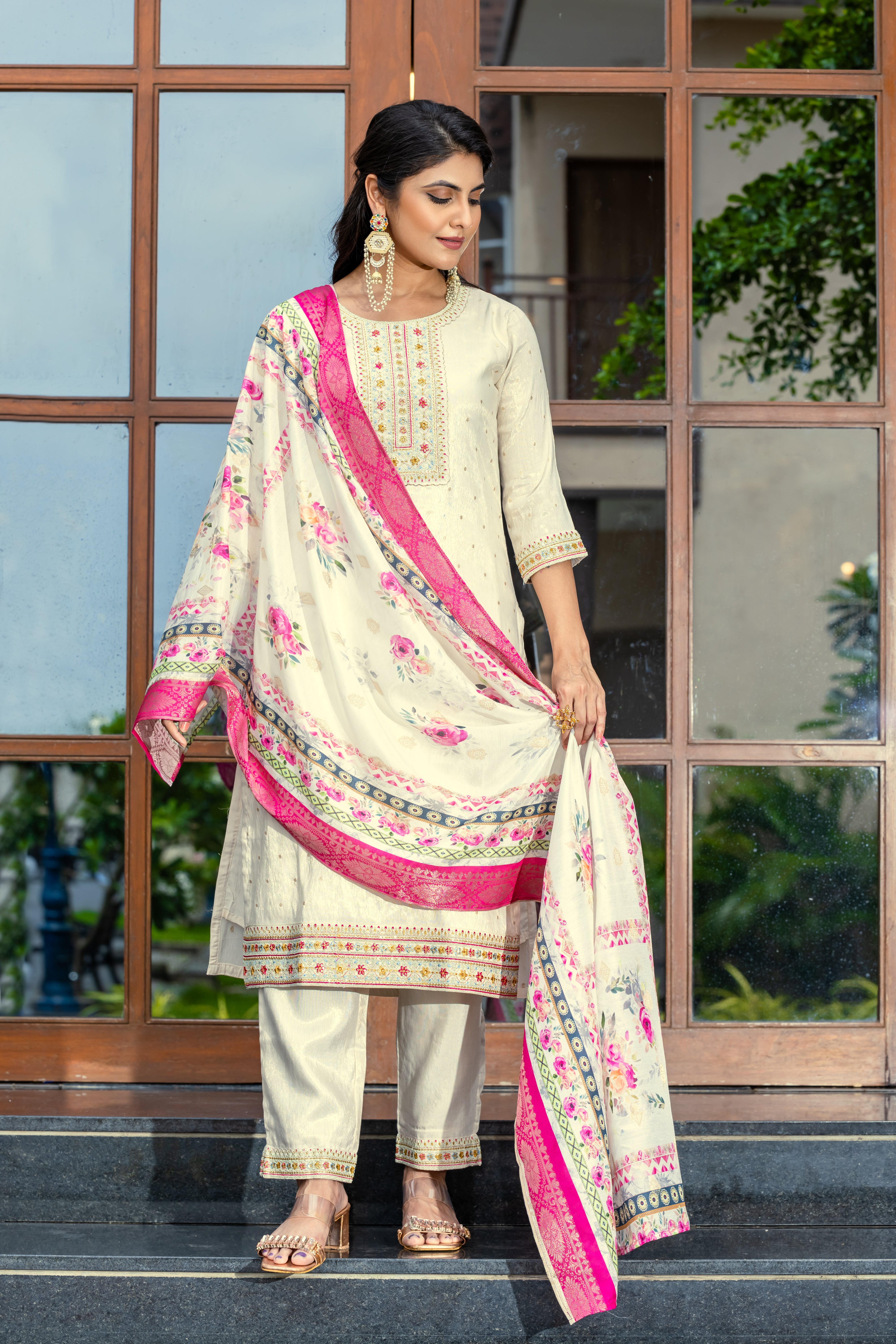 Embroidery sequence with Coding Work kurti set