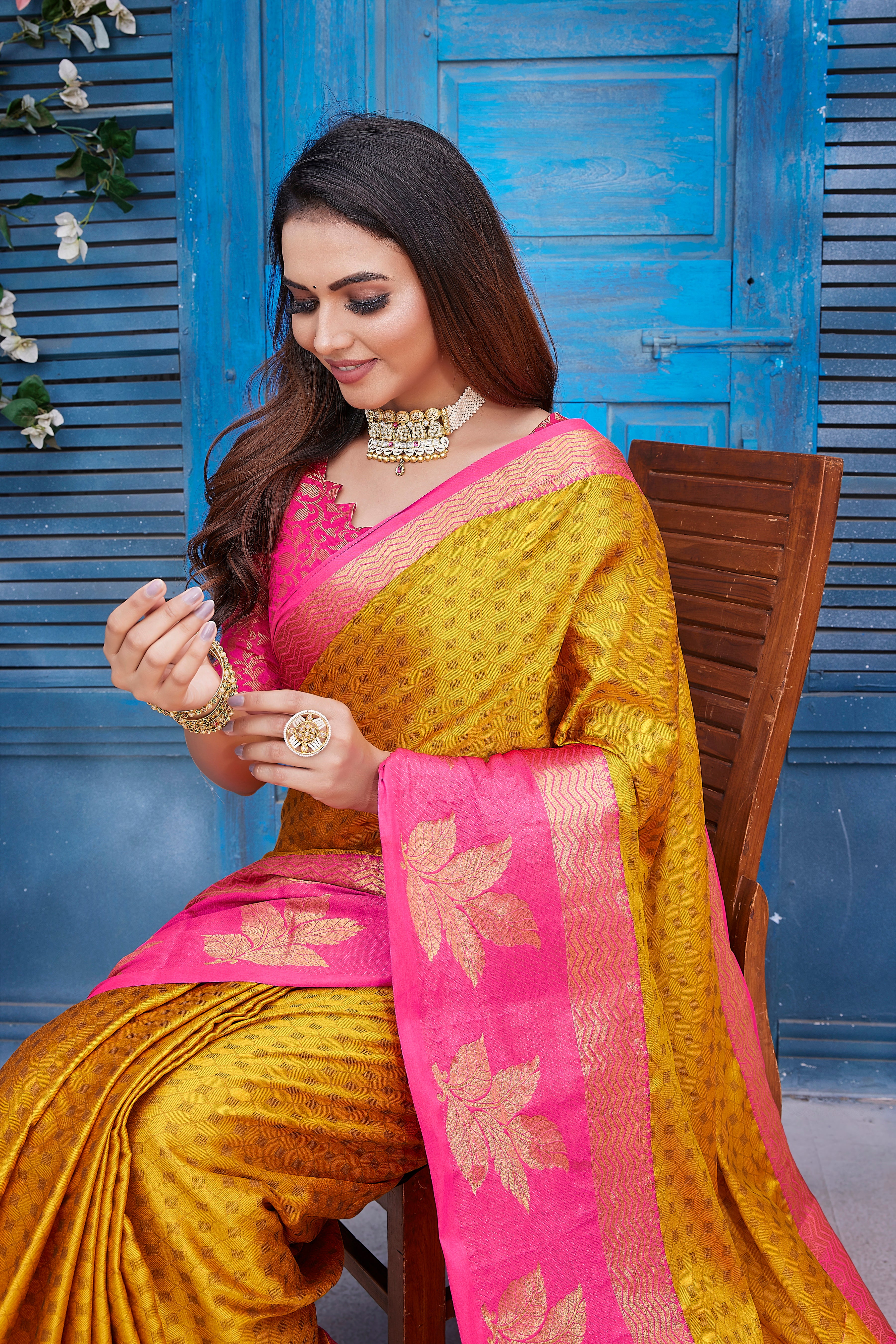 Jacquard Weaving Work And Lovely Texture Of Designs